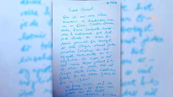 Handwritten letter from a client