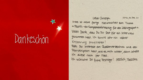 Thank-you card from a client